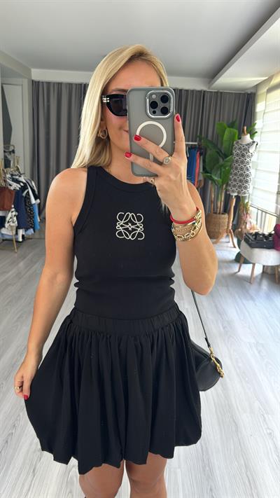 ORJİNAL MODEL TAŞ LOGOLU SİYAH ATLET