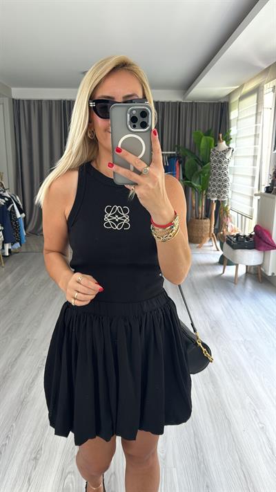 ORJİNAL MODEL TAŞ LOGOLU SİYAH ATLET