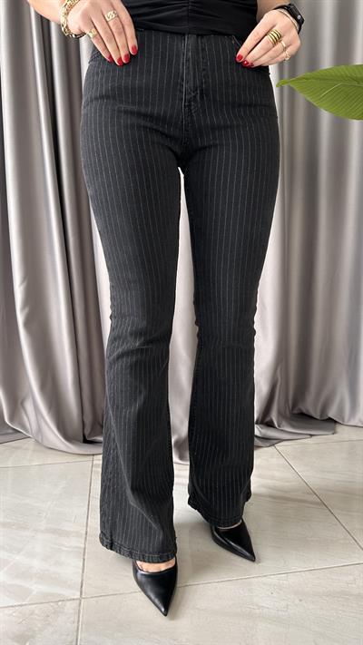 ORJİNAL MARKA GÜMÜŞ ÇİZGİLİ İSPANYOL PAÇA JEAN