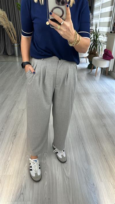 PİLELİ GRİ PANTOLON