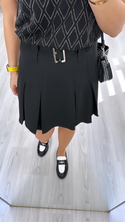 PİLELİ, KEMERLİ ŞEHİR BOY SİYAH ETEK