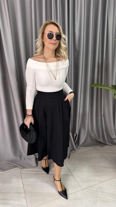 PİLELİ MİDİ BOY SİYAH ETEK