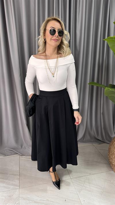 PİLELİ MİDİ BOY SİYAH ETEK