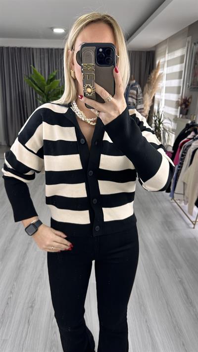 POLO YAKA ÇİZGİLİ TRİKO HIRKA