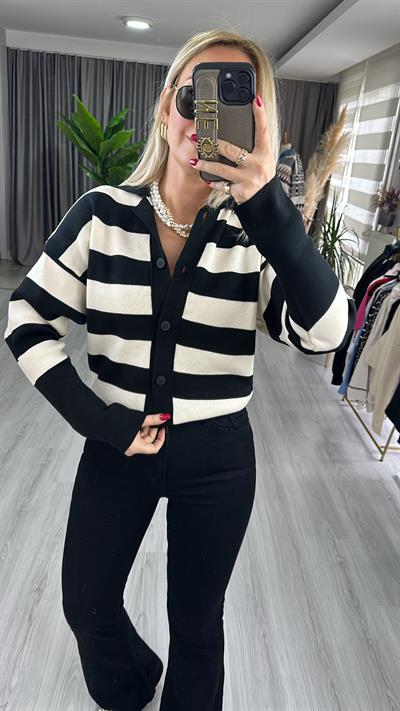 POLO YAKA ÇİZGİLİ TRİKO HIRKA