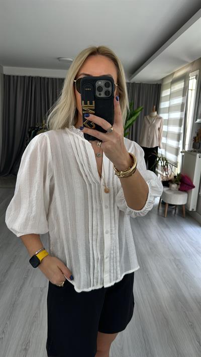 PREMİUM KALİTE BALON KOL EKRU GÖMLEK