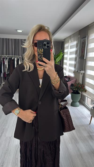 Premium Seri Acı Kahve Blazer Ceket