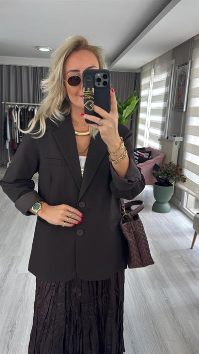 Premium Seri Acı Kahve Blazer Ceket