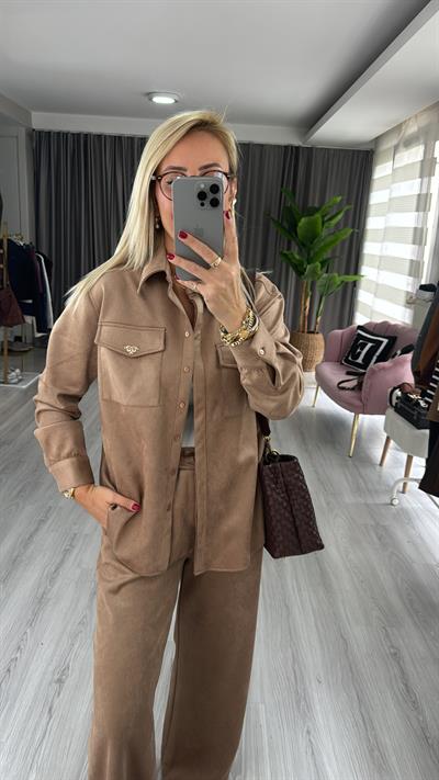Premium Seri Bej Süet Takım
