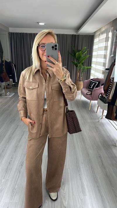 Premium Seri Bej Süet Takım