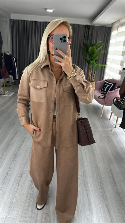 Premium Seri Bej Süet Takım