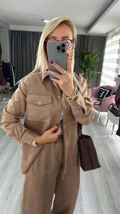 Premium Seri Bej Süet Takım
