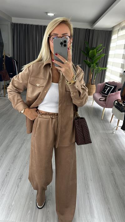 Premium Seri Bej Süet Takım