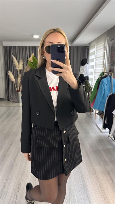 PREMİUM SERİ, KRUVAZE MODEL, TEK DÜĞMELİ SİYAH CEKET