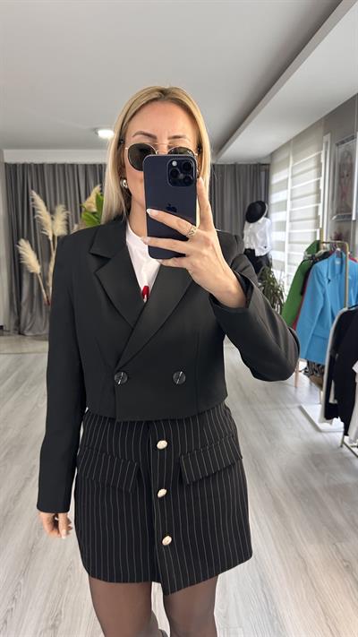 PREMİUM SERİ, KRUVAZE MODEL, TEK DÜĞMELİ SİYAH CEKET