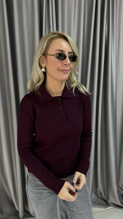 Premium Seri Polo Yaka Bordo Triko