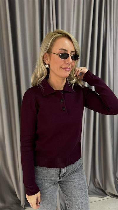 Premium Seri Polo Yaka Bordo Triko