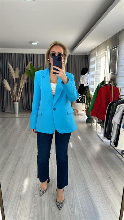 PREMİUM SERİ TEK DÜĞMELİ MAVİ CEKET