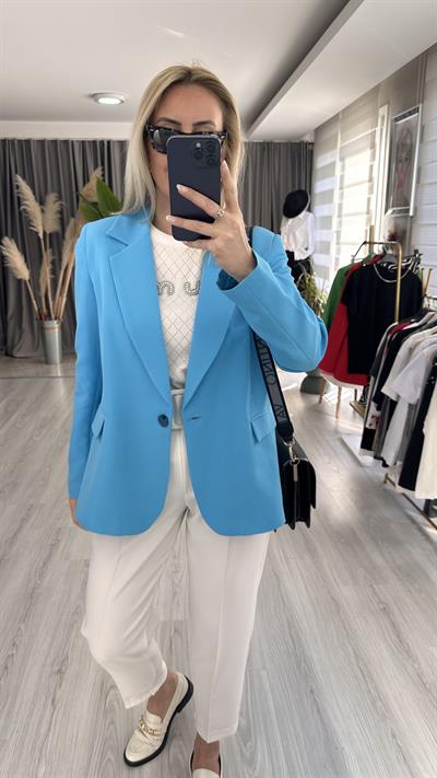 PREMİUM SERİ TEK DÜĞMELİ MAVİ CEKET