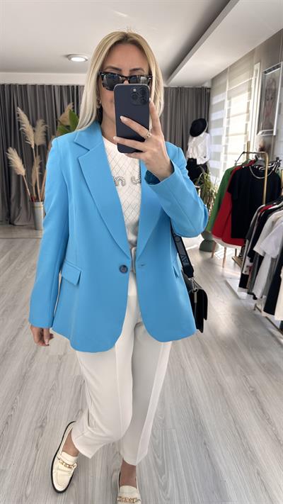 PREMİUM SERİ TEK DÜĞMELİ MAVİ CEKET