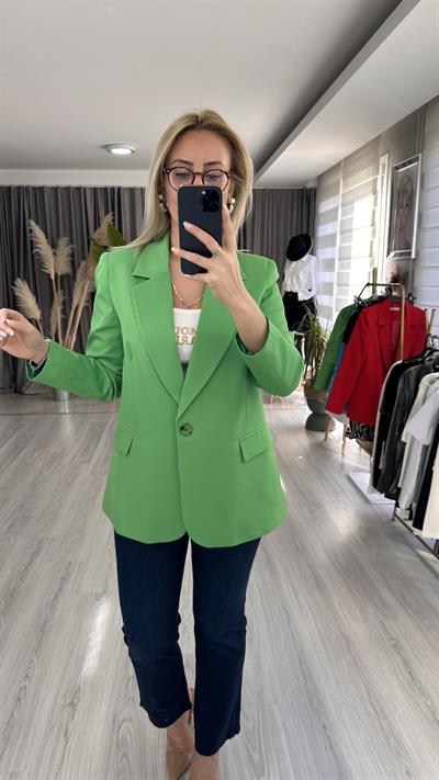 PREMİUM SERİ TEK DÜĞMELİ YEŞİL CEKET