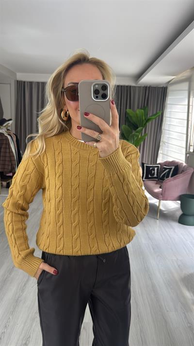 Saç Örgü Karamel Triko