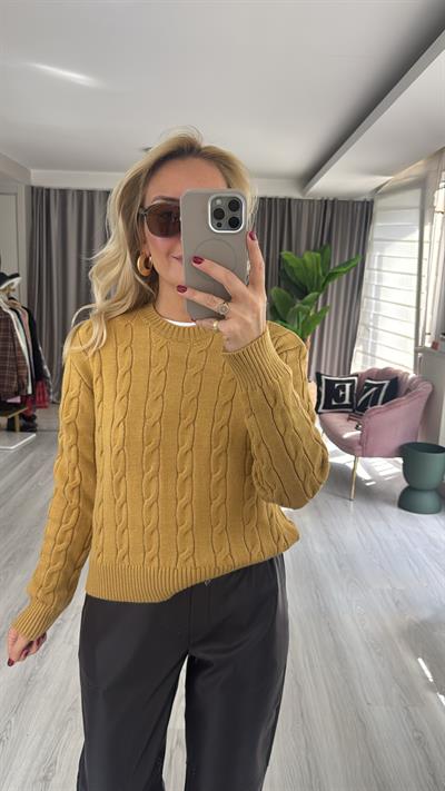 Saç Örgü Karamel Triko