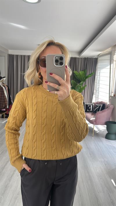 Saç Örgü Karamel Triko