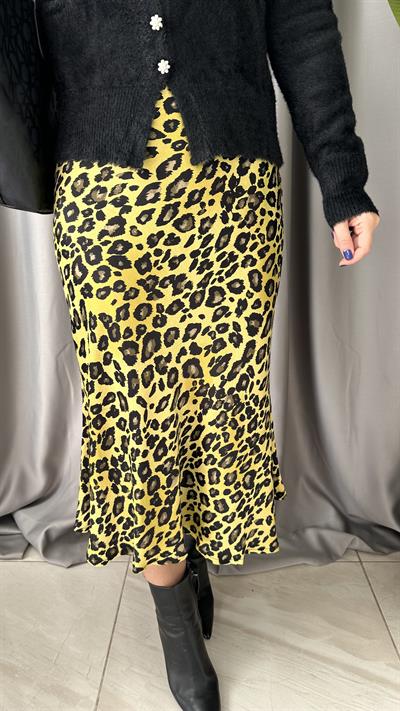 SARI LEOPAR DESENLİ ETEK