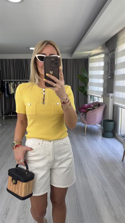 Şehir Boy Ekru Jean Şort