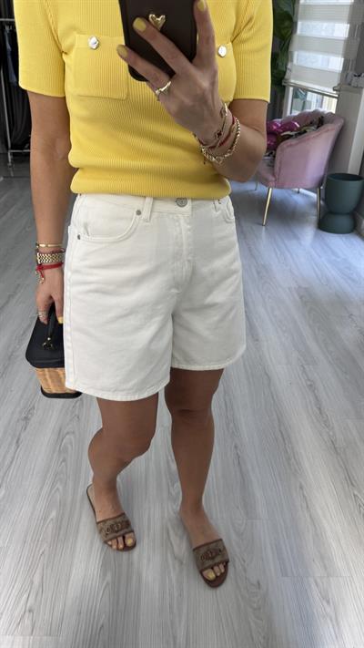 Şehir Boy Ekru Jean Şort