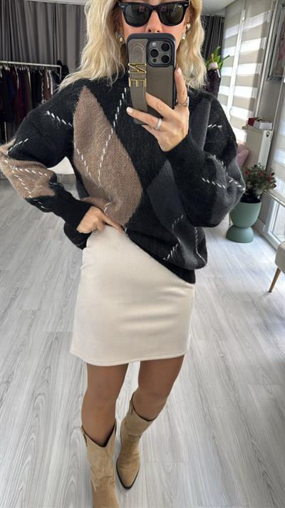 Şehir Boy Ekru Süet Etek