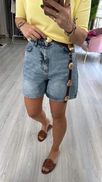 Şehir Boy Mavi Jean Şort