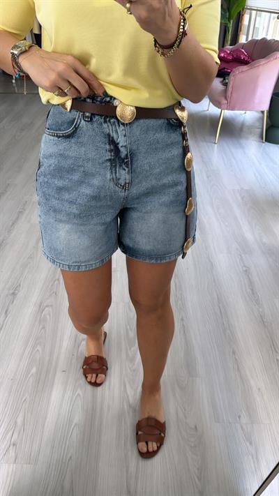 Şehir Boy Mavi Jean Şort