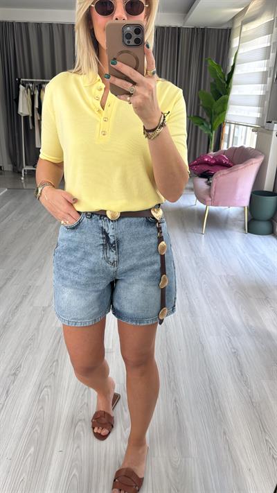 Şehir Boy Mavi Jean Şort