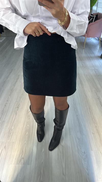 Şehir Boy Petrol Mavisi Kadife Etek