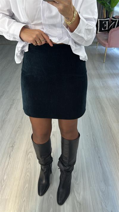 Şehir Boy Petrol Mavisi Kadife Etek