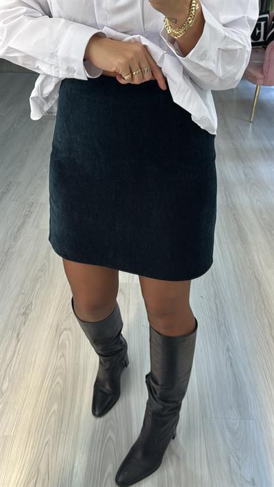 Şehir Boy Petrol Mavisi Kadife Etek