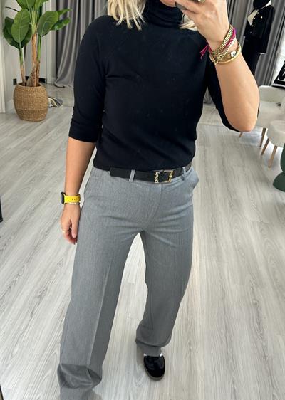 Siyah Balıkçı Yaka Yarım Kol Triko