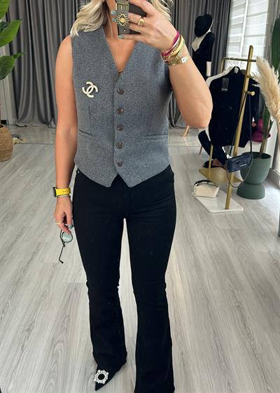 Siyah İspanyol Paça Pantolon