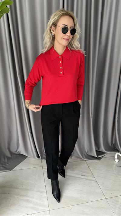 Siyah Kemerli Beli Lastikli Siyah Pantolon