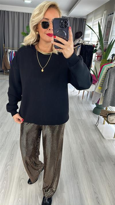 SİYAH SALAŞ SWEATSHİRT