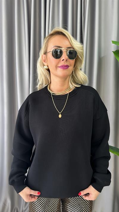 SİYAH SALAŞ SWEATSHİRT