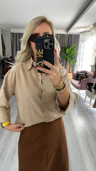 Süet Bej Gömlek