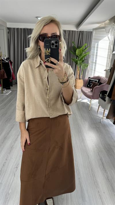 Süet Bej Gömlek