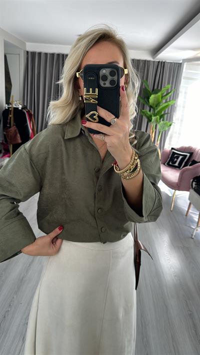 Süet Haki Gömlek