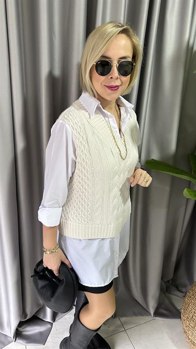 SÜVETER DETAYLI TASARIM GÖMLEK