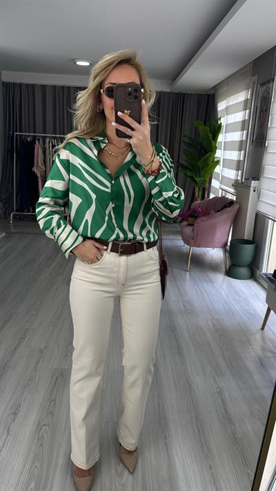 Taba Dikişli Bej Jean Pantolon