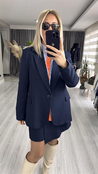 TEK DÜĞMELİ LACİVERT CEKET