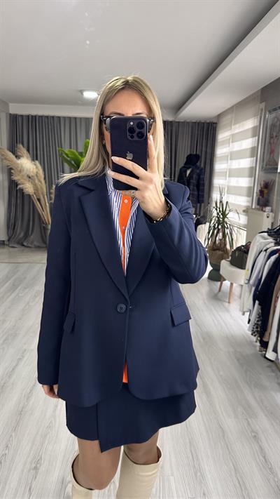 TEK DÜĞMELİ LACİVERT CEKET